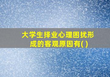 大学生择业心理困扰形成的客观原因有( )